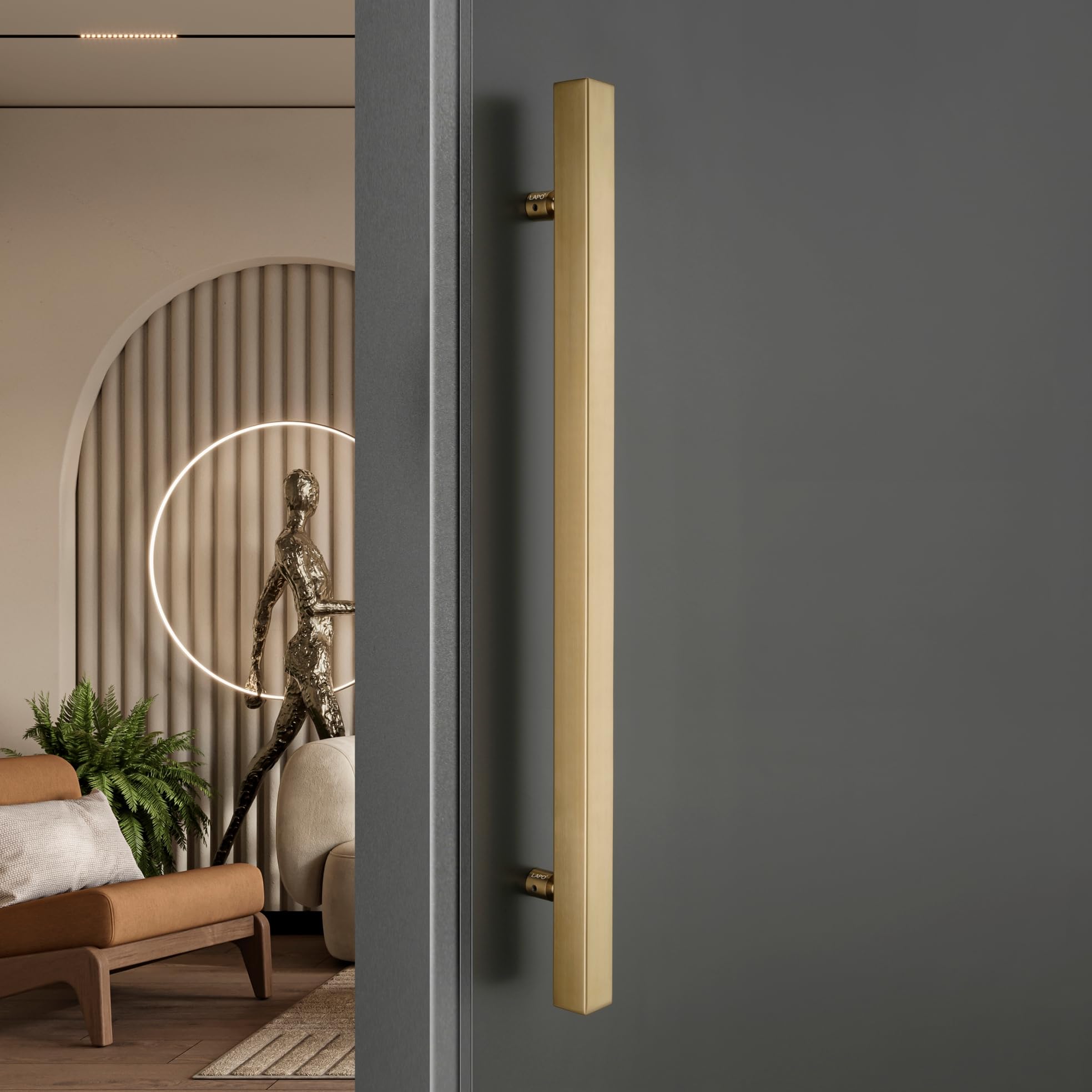 LAPO Pull Push Handle for Main Entrance | 24 Inch Stainless Steel Pull Handle | Gold Finish | Supports 30–100mm Door Thickness |Ideal for Wooden & Glass Doors| 3 Years Warranty-image-24