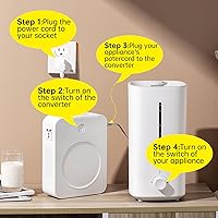 Vista 4 de SUNSHUN Convertidor de 500 W 110 V a 220 V Transformador de voltaje elevador 110 V/120 V a 220 V/240 V con 2 enchufes de salida