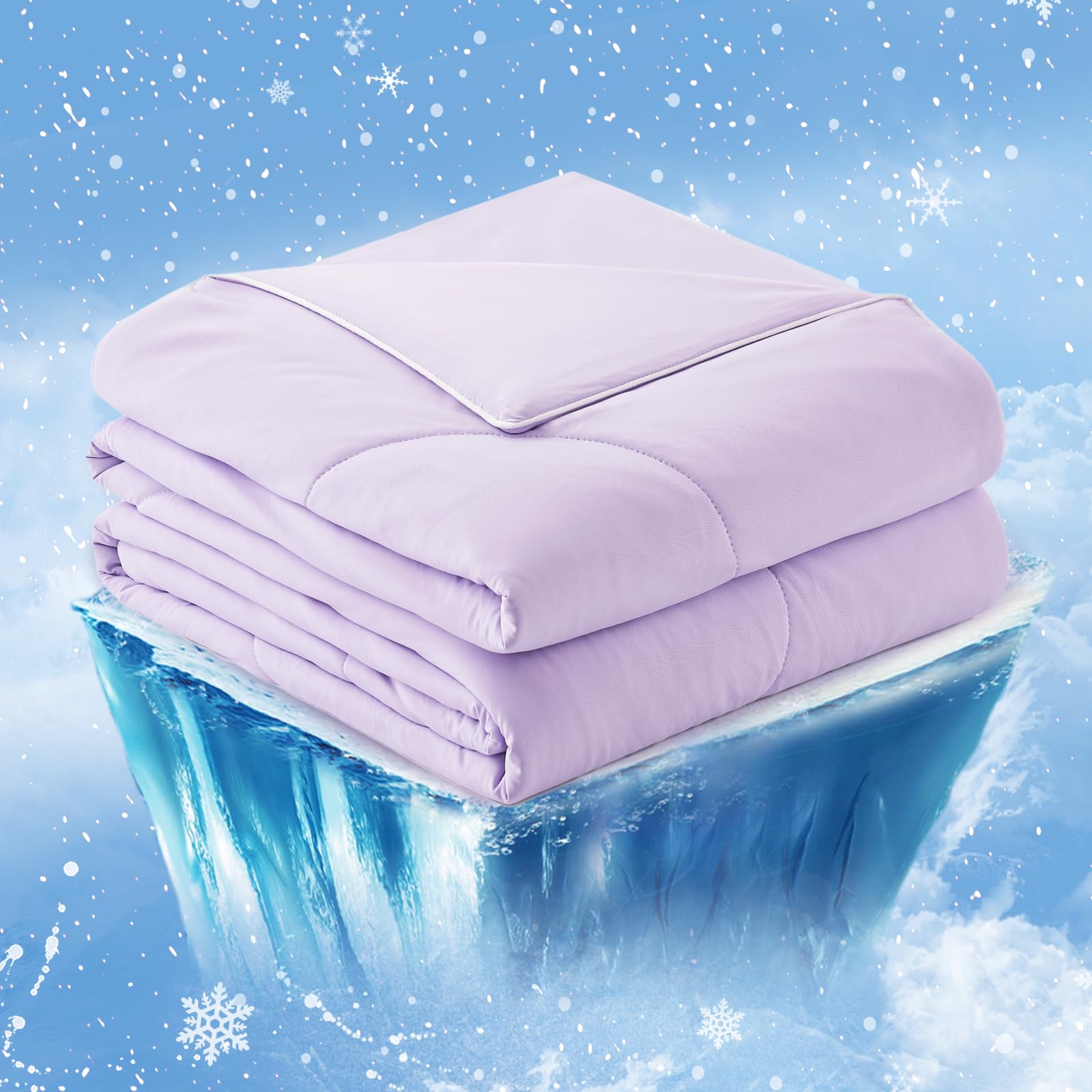 Photo 1 of Cozy Bliss Cooling Comforter King Size, Cooling Blankets for Hot Sleepers and Night Sweats, Purple Summer Comforter for King Size Bed, Breathable Soft Lightweight Silk Smooth