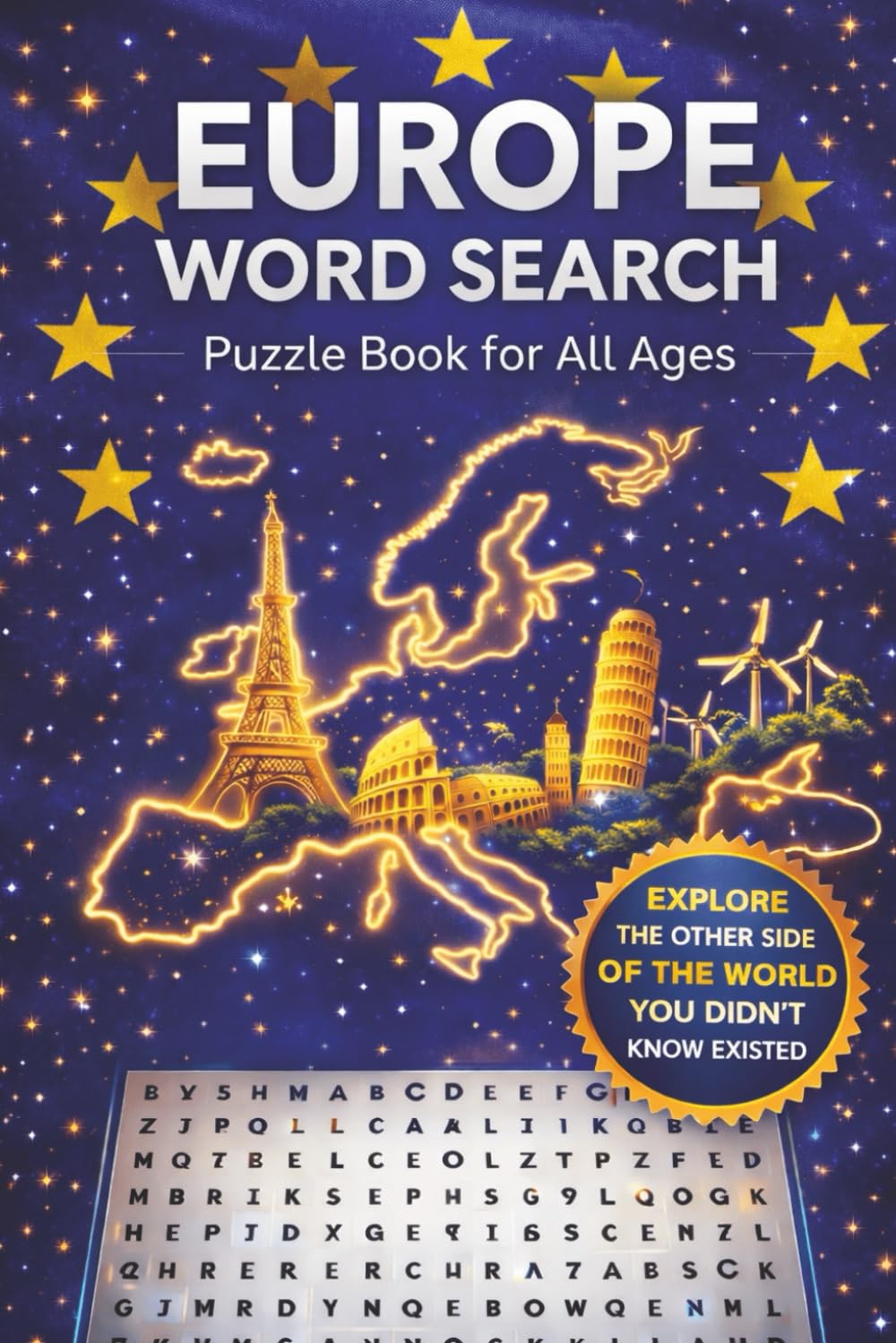 Europe Word Search Puzzle Book for All Ages: Fun & Educational Word Search Puzzles About Countries, Cities, and Landmarks