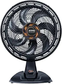 Ventilador de Mesa Arno X-TREME 7 Cinza 40cm VE71, 150W, 7 Pás, 3 Velocidades, Oscilação 80º, Power Zone, Modo Noturno Silencioso, 110V