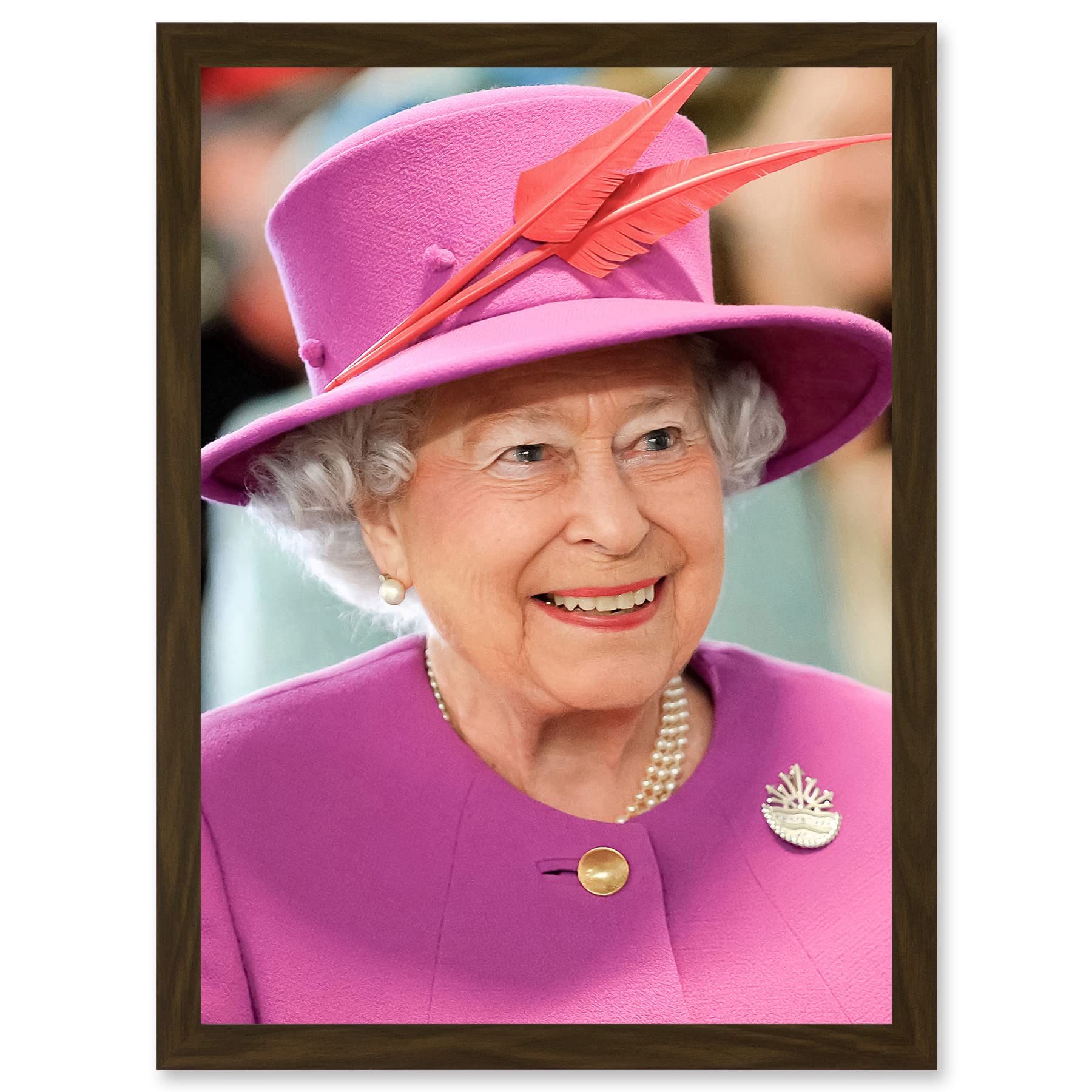 Artery8 Queen Elizabeth II England Photo Rouse Portrait A4 Artwork Framed Wall Art Print