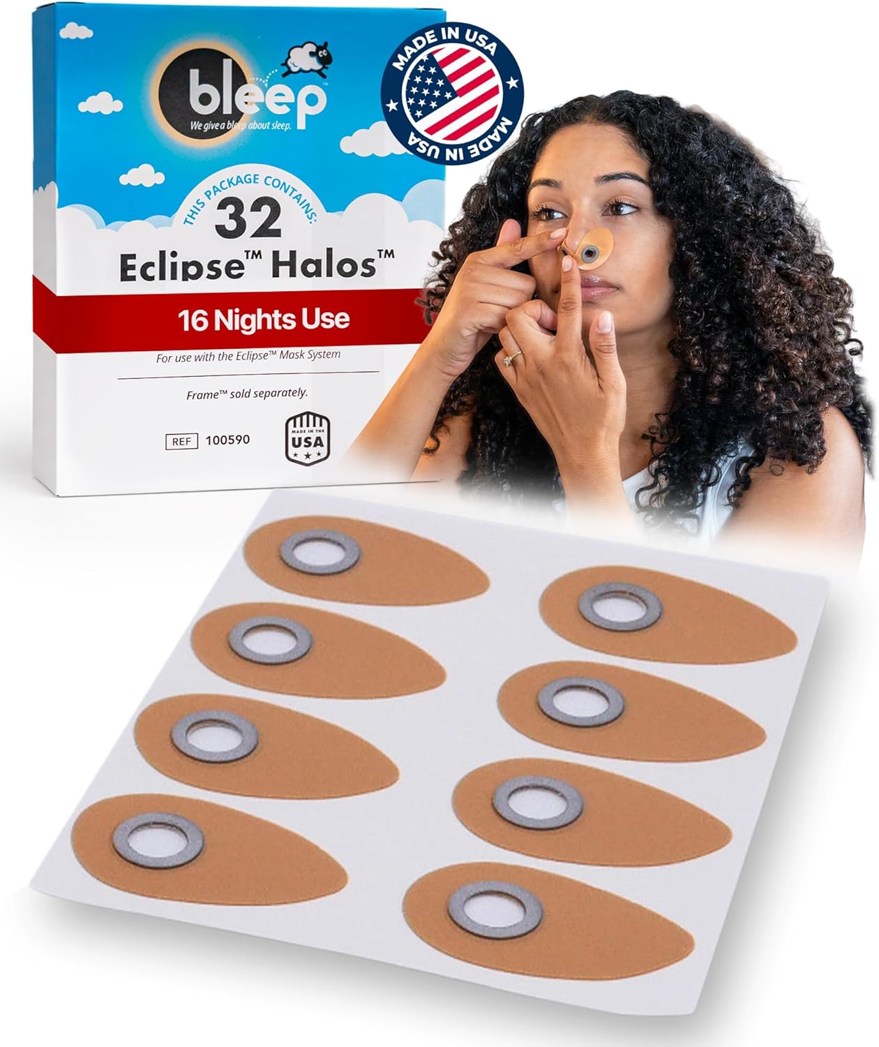 Bleep Eclipse Magnetic Port Replacement Kit | Leak-Free Headgear-Free CPAP Mask Replacement | Patented MagSeal Technology | 2 Pack | Made in USA