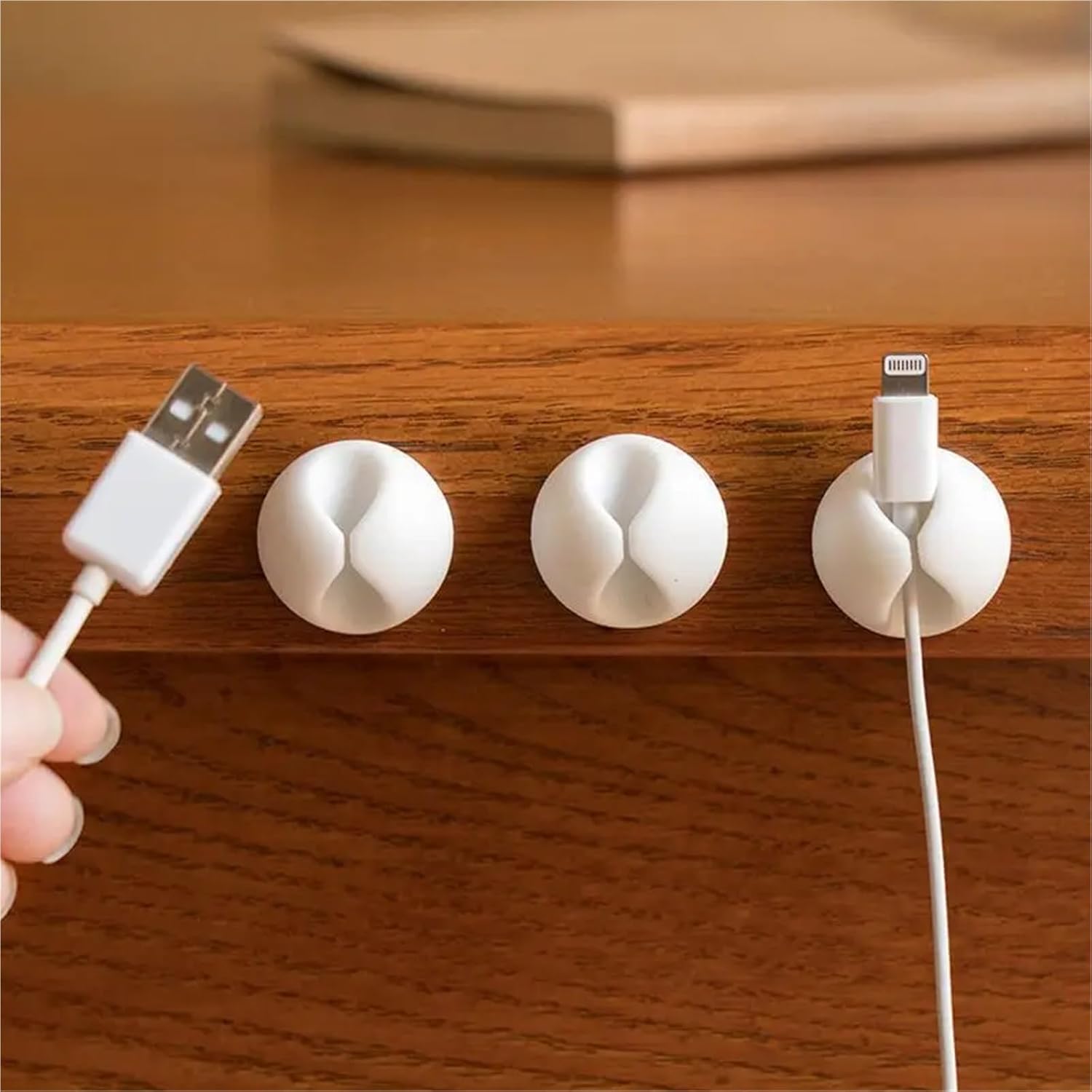 Cable Management Clips 140pcs Cable Organizer Clip Desk Tidy Organiser Winder for TV PC Ethernet(White)