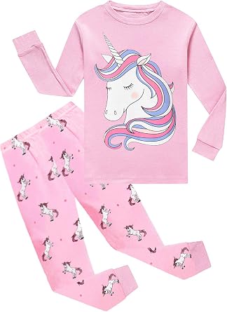 Little Hand Girls Dinosaur Pajamas Long Sleeve Unicorn Sleepwear Pajama Cute Princess Pjs for Toddler Clothes 2-7 Years