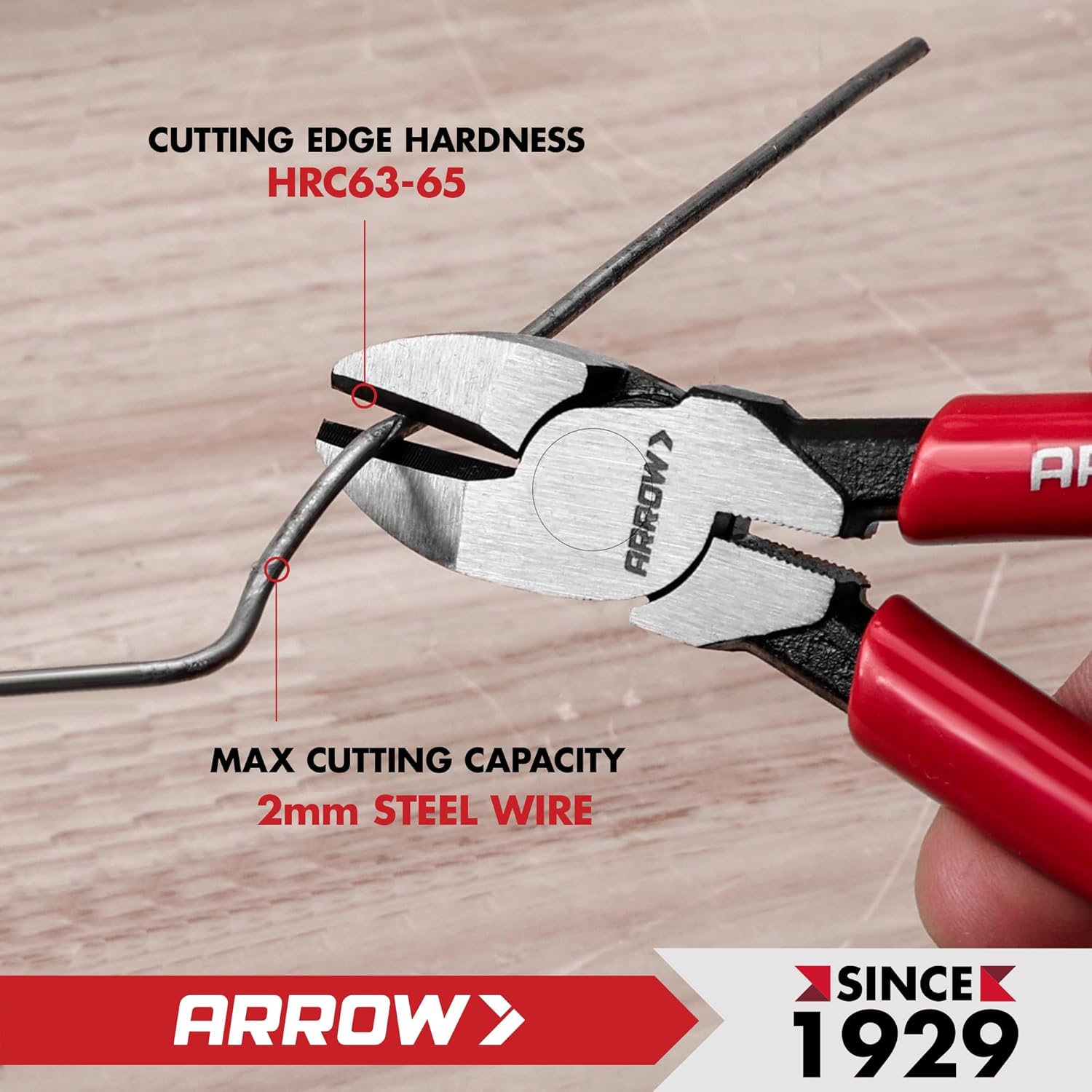ARROW 6" High Leverage Diagonal Cutting Pliers, Wire Cutters with Comfortable Grip, Side Cutters for Cutting Wires