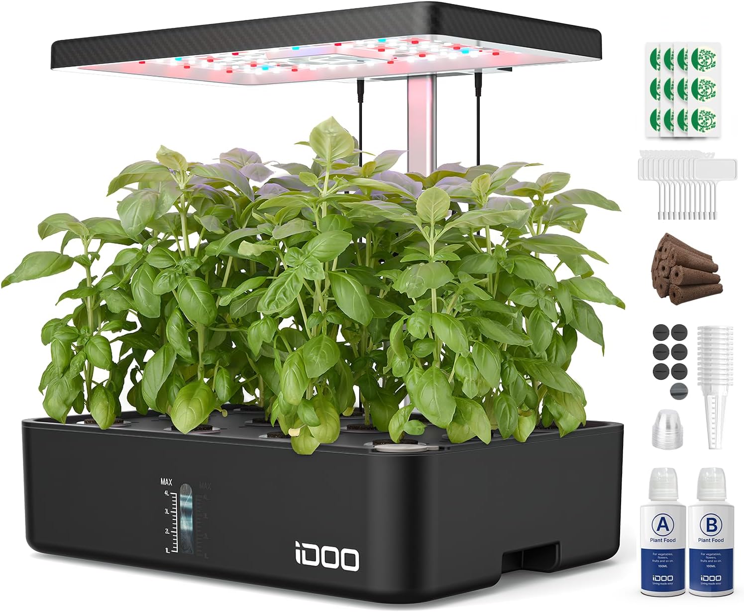 Mothers Day Gifts, Hydroponics Growing System Kit 12Pods, Indoor Herb Garden, with LED Grow Light, Built-in Fan, Auto-Timer, Adjustable Height Up to 11.3", for Home School Office, Gifts for Women