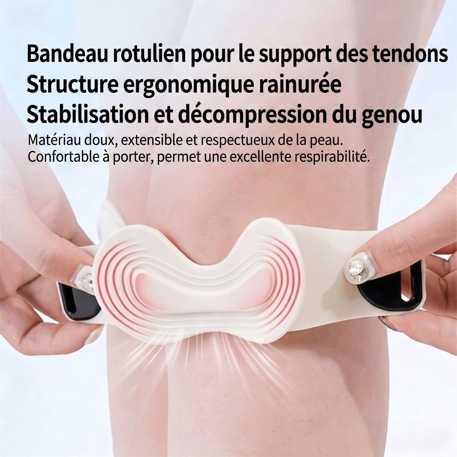 Qilova Genouillère Rotule Ajustable Maintien Sport Unisexe | Sangles réglables, maintien stable, tissu respirant, confort quotidien pour le sport et l'entraînement