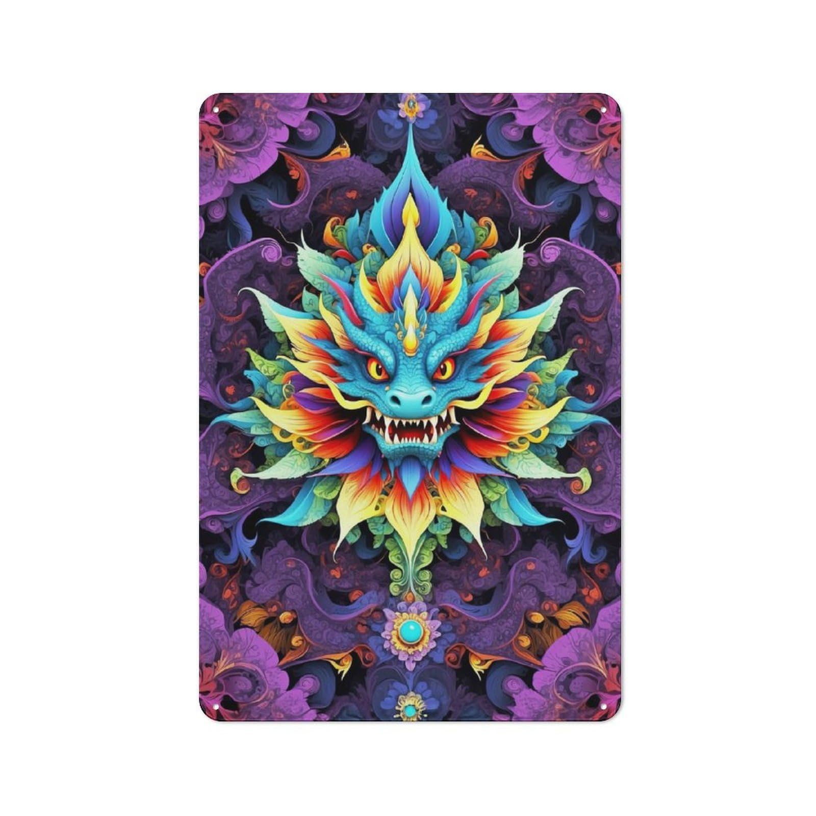 Junmoney Vibrant Dragon Ballet Tin Wall Plaque 30X20cm With For Dining Room Or Kitchen, For Vintage Wall Decor Fans, For Themed Room Decoration