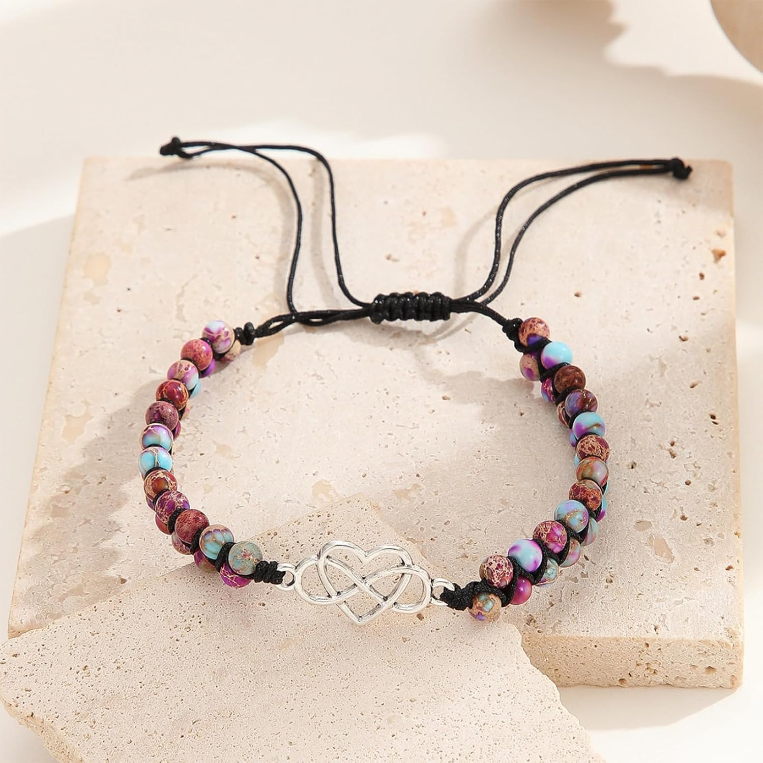 For Granddaughter - A Link That Can Never Be Undone Peach Blossom Knot Bracelet, Granddaughter Bracelet from Grandma Always Brave And Strong Adjustable Hand Braided DIY Bracelet For Women Christmas Jewelry Gifts ﻿ - Image 5