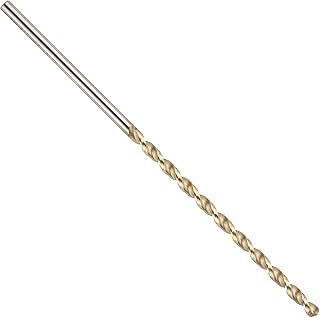 Precision Twist QC91G High Speed Steel Long Length Drill Bit, TiN Coated, Round Shank, Parabolic Flute, 135 Degree Point Angle, 36 (Pack of 12)