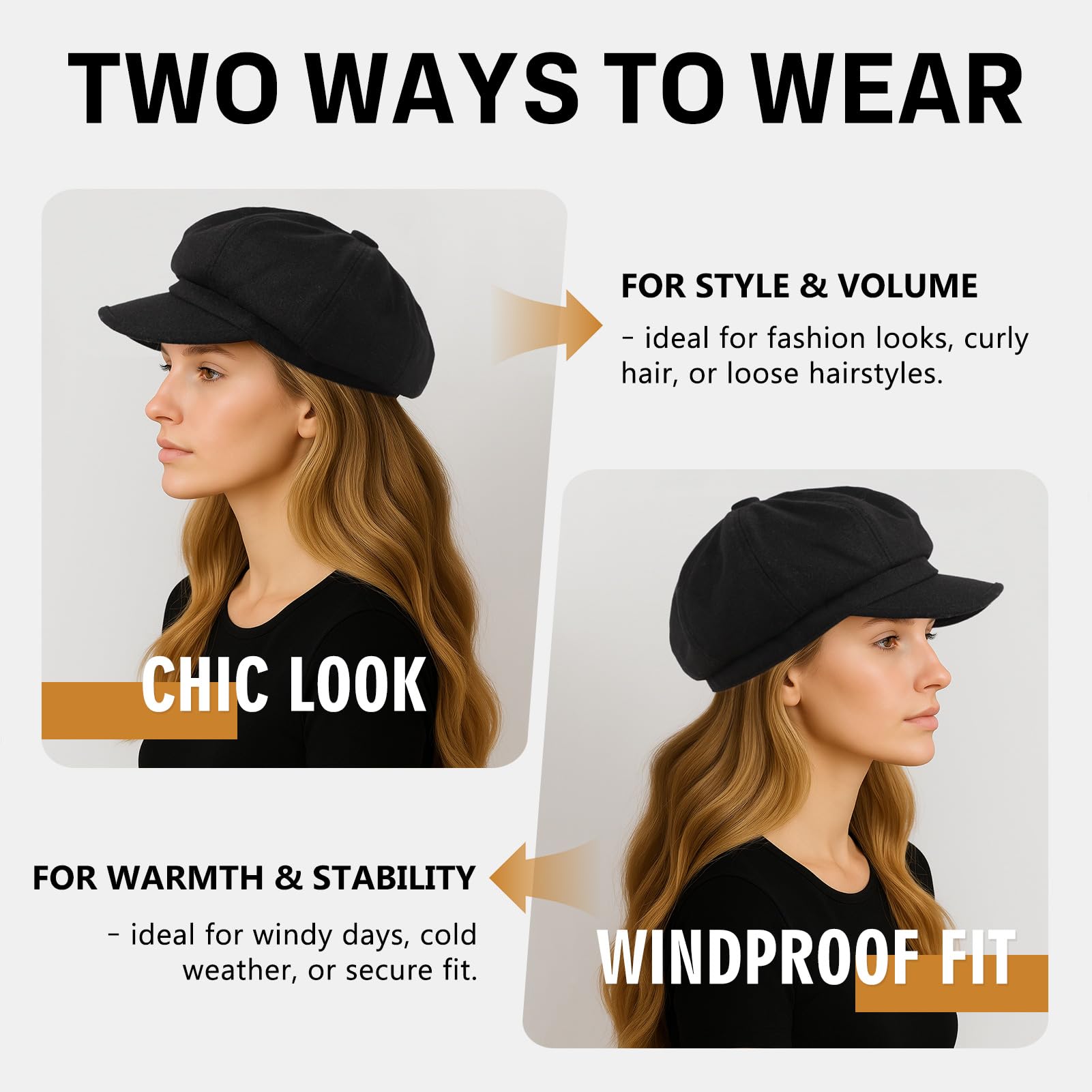 Comhats Wool Fashion Newsboy Hats for Women Winter Warm Pageboy Cabbie Cap Beret