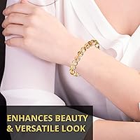 Vista 153 de Pulsera de turmalina negra, pulsera de cristal curativo natural para mujeres y hombres, pulsera de cuentas redondas de 0.315 in para espiritual