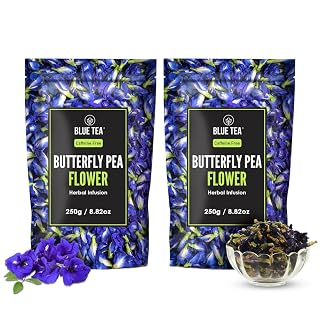 BLUE TEA - Butterfly Pea Flower Tea - 500g (Pack Of 2) || ANTIOXIDANT RICH || Aparajita - Shankhpushpi || Herbal Tea - Caffeine Free - Detox Tea - Flower Based - Gluten Free | Premium Zipper Pack