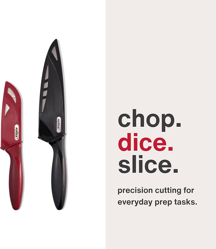 Amazon.com: Zyliss Utility Kitchen Knives with Sheath Covers