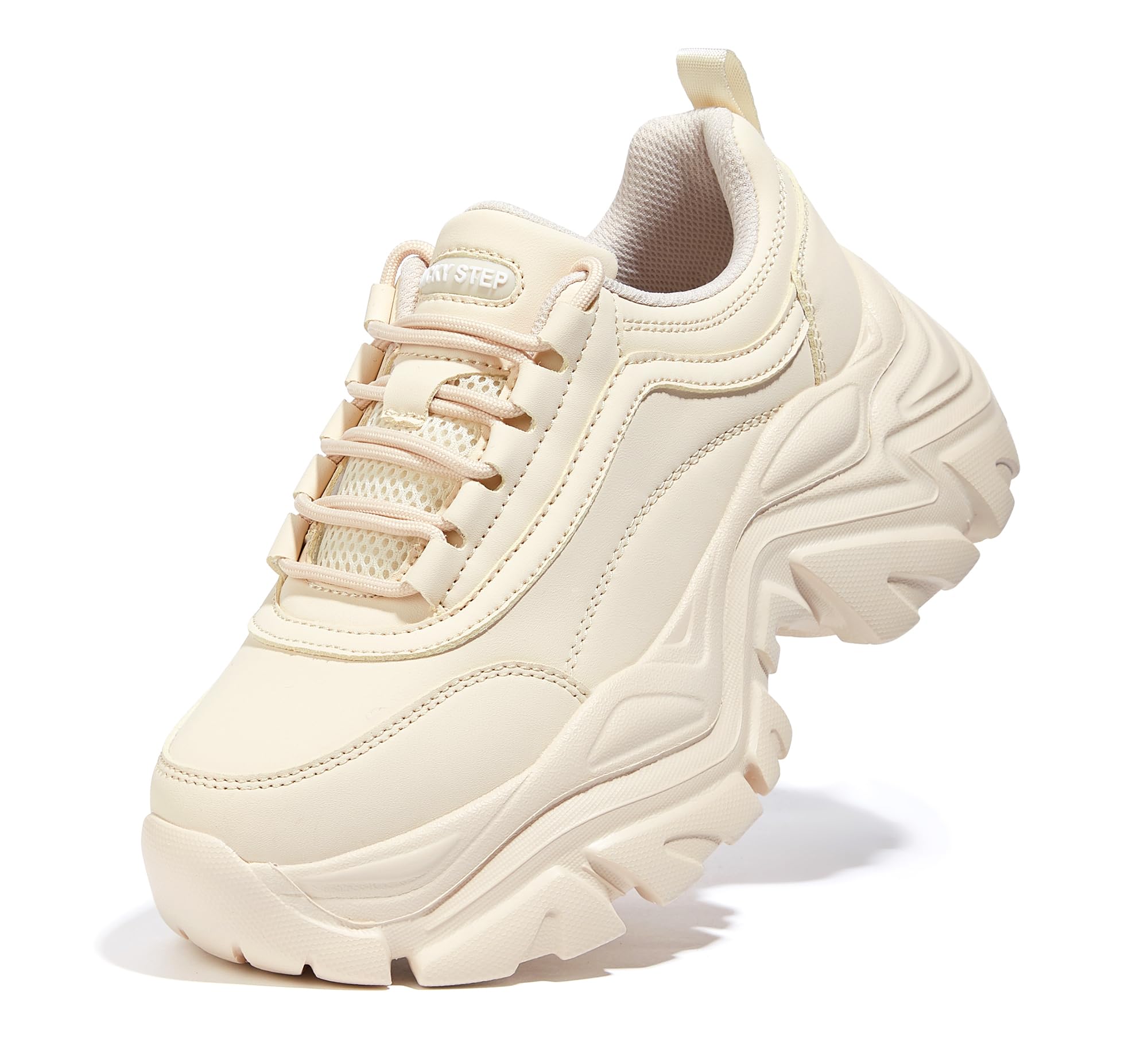 LUCKY STEP Sneakers robuste da Donna, Scarpe Casual con Plateau alla Moda, comode Sneakers con Zeppa