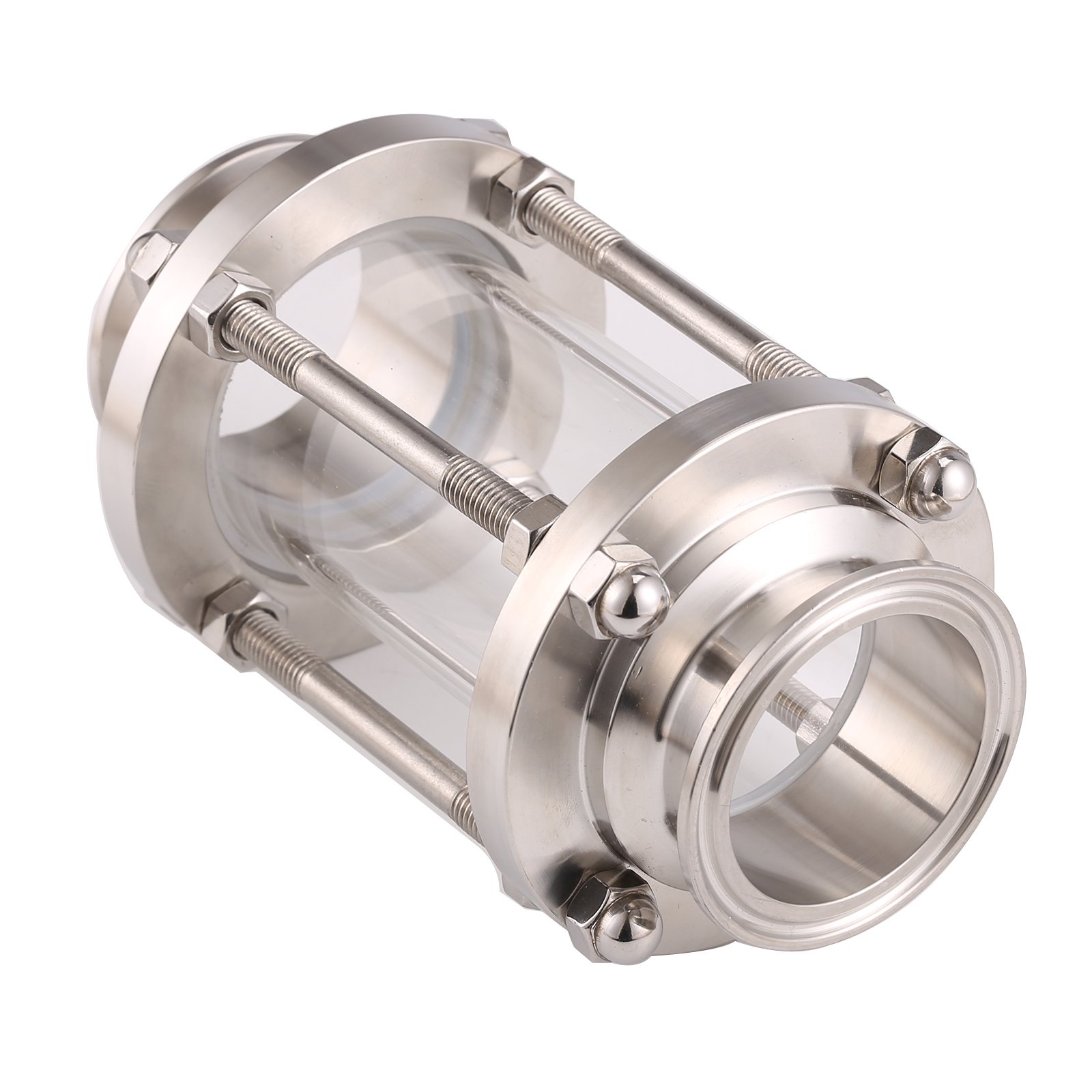2" Sanitary Sight Glass Stainless Steel 304 BokyWox in-Line Sight Glass with Clamp End, Flow Sanitary Straight Sight Glass Tri-clamp