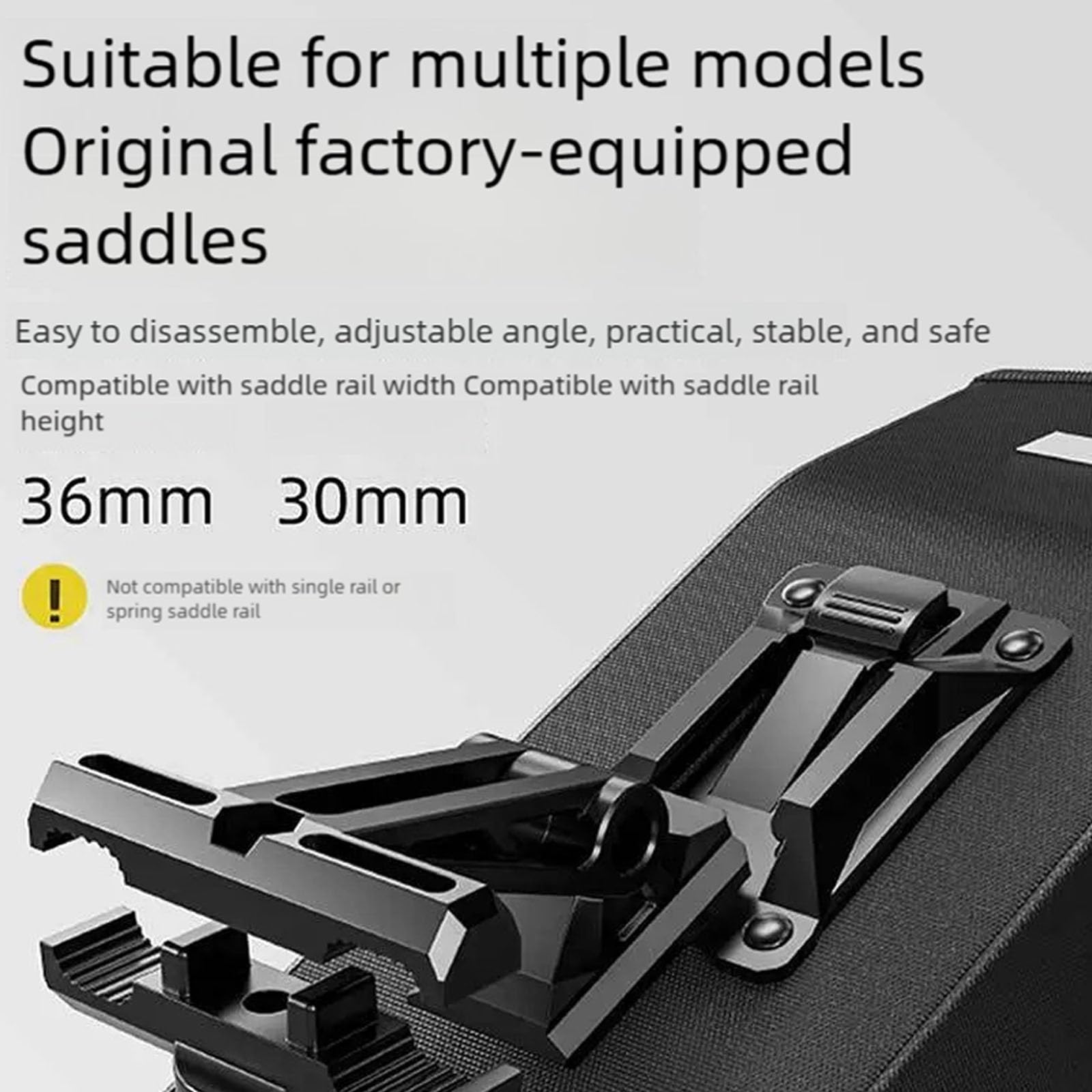 XAGMODSHN Borsa da sella con strisce riflettenti, design a sgancio rapido e scomparti antiscivolo per borsa da ciclismo notturna
