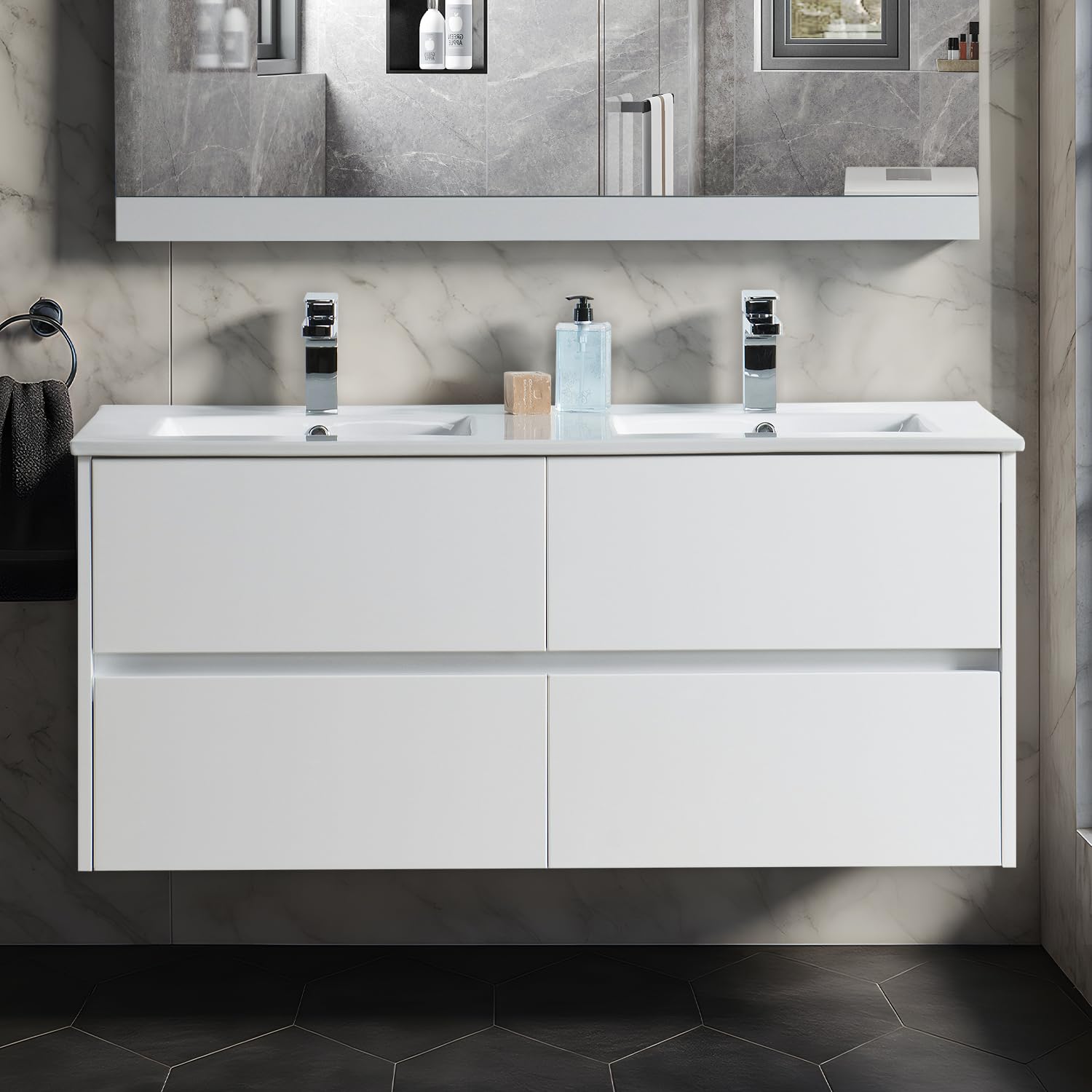 Amazon.com: Blossom 48 Inch Double Bathroom Vanity Cabinet with