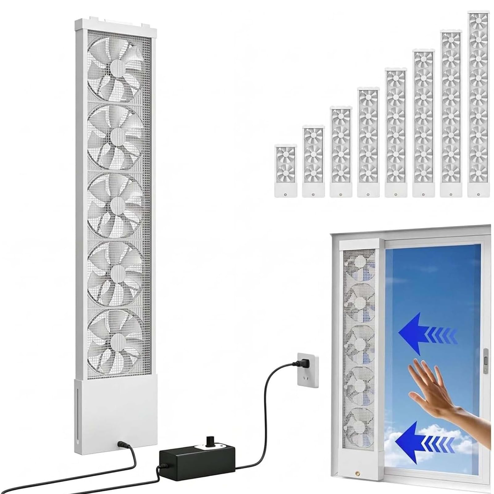 Ventilateur d'extraction de fenêtre avec variateur continu et étanchéité totale sans perçage