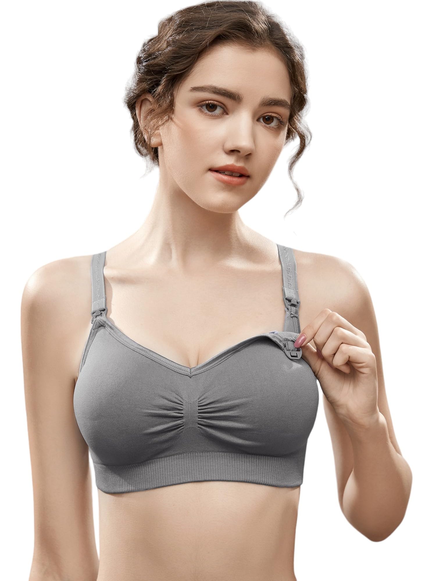 Nylon Blend Women's Padded Full Coverage Pregnancy|Nursing|Maternity Bra For Breast Feeding