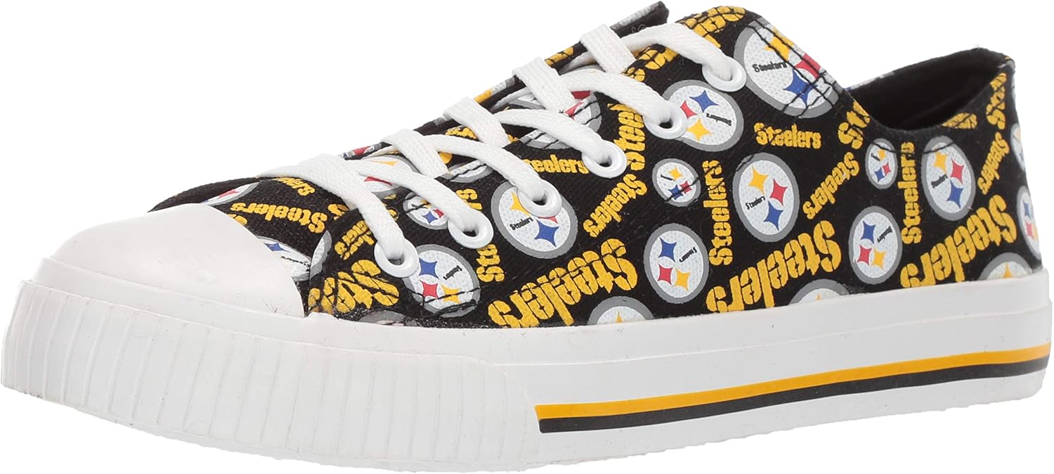 FOCO Women's NFL Team Logo Ladies Fashion Glitter Low Top Canvas Sneakers Shoes Dallas Cowboys Shoes-10/XXL