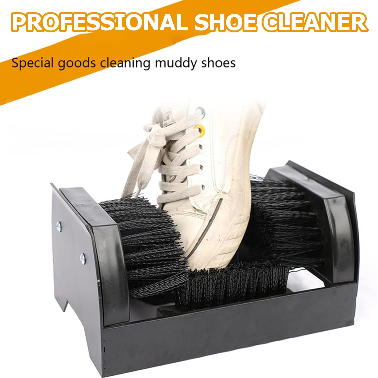 Rascador de botas para exteriores, cepillo limpiador de zapatos resistente, cerdas de nailon rígidas, montaje en suelo, para eliminar la suciedad, el barro, la nieve, la mugre, uso en interiores y