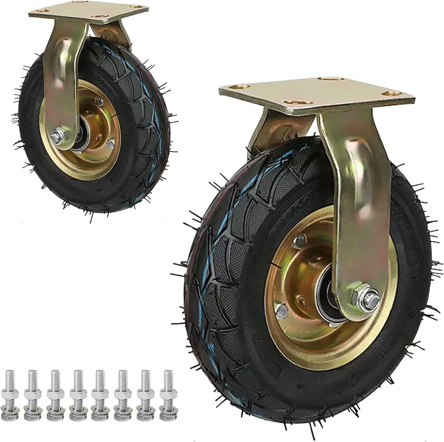Amazon.com: ESOYAWE Heavy Duty Castor Wheels Set of 2, 8 Inch 10 Inch ...