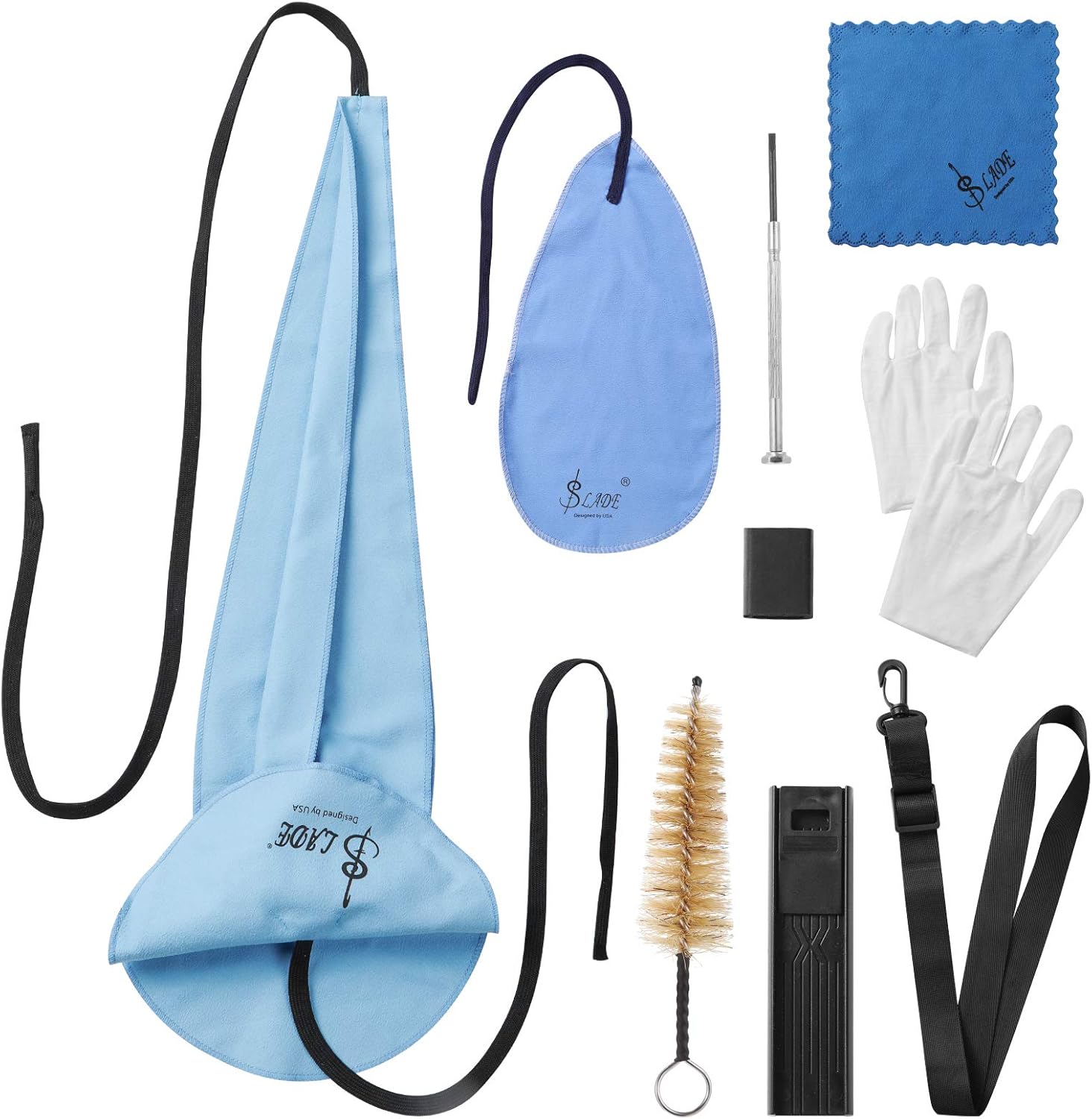 Creative Product 10-in-1 Saxophone Cleaning Care kit for Alto Tenor Clarinet, Flute and Wind & Woodwind instrument Including Cleaning Cloth, Mouthpiece Brush, Thumb Rest Cushion