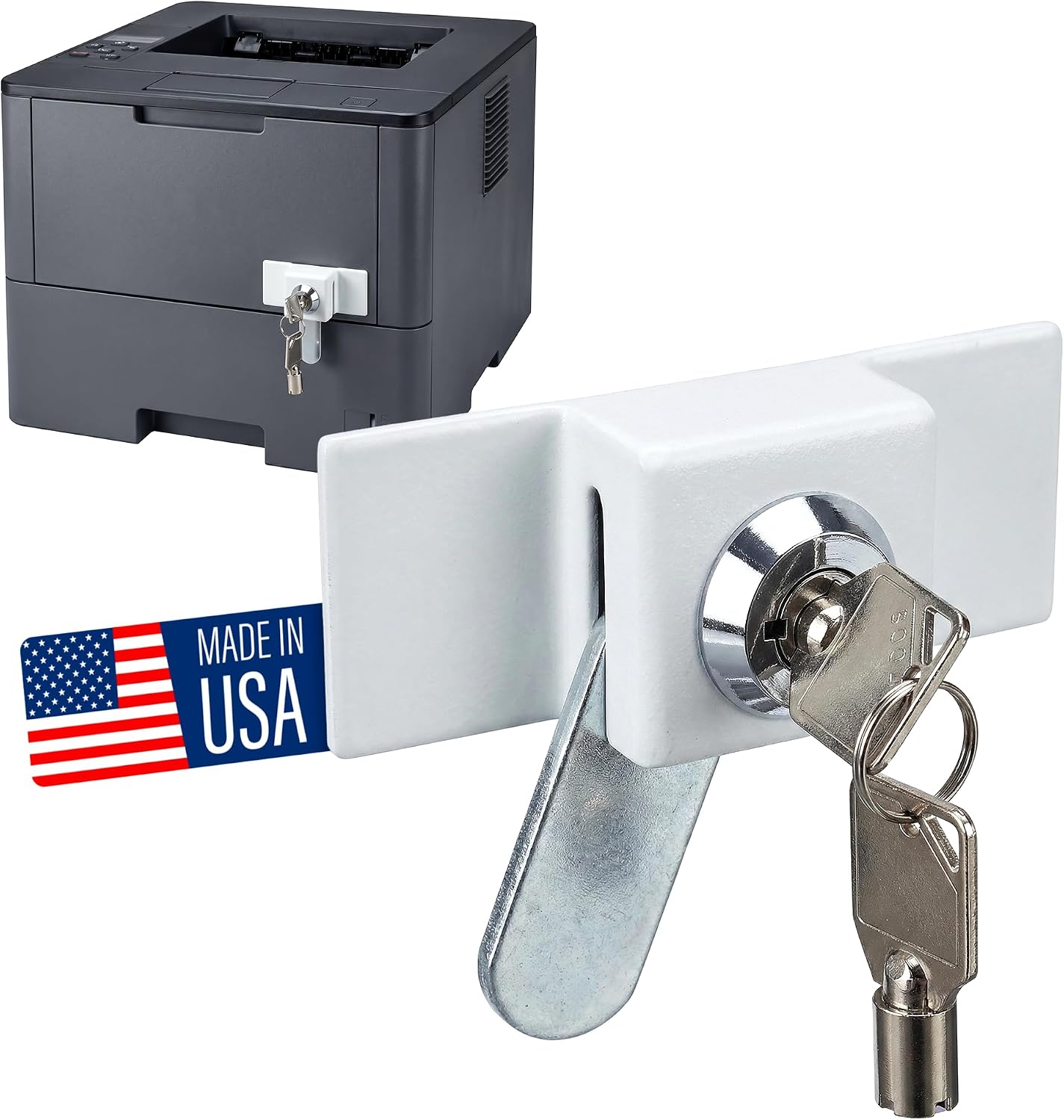 LocDown.com - PTL Mini Paper Tray Lock - Pharmacy Prescription Paper Security - Compact Printer Tray Lock - Made in USA - Keyed Access for Copiers & Printers - Easy Install, Secure Paper Drawers