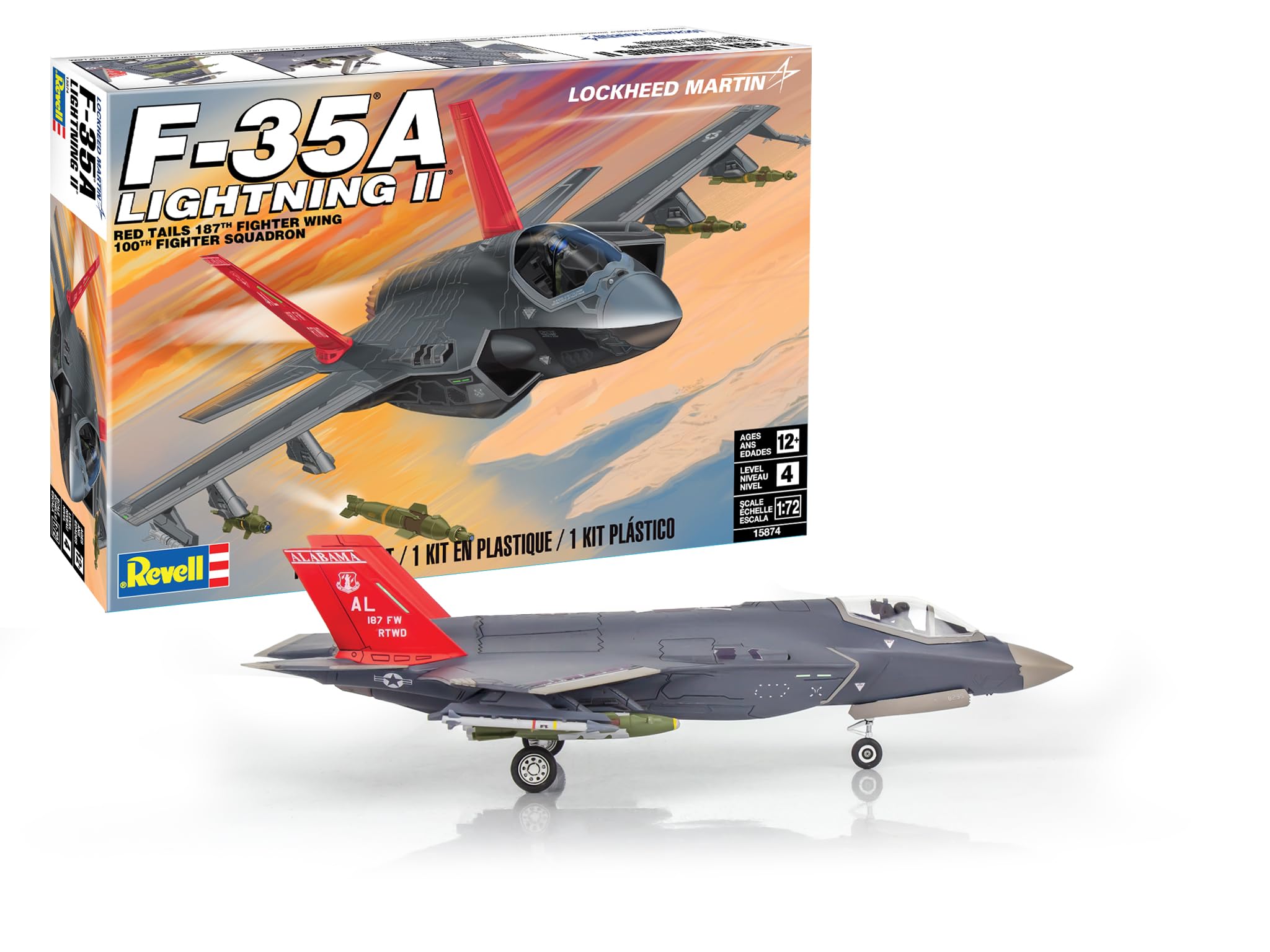 15874 Lockheed Martin F-35A Lightning II 1:72 Model Building Kit | Model 15874, 1:72 scale, 143 parts, skill level 4 detailed Lockheed Martin F-35A Lightning II model building kit for ages 12+
