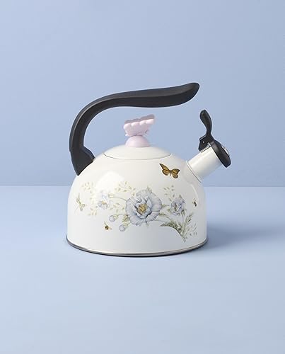 Vista 66 de Lenox recipiente para horno oval de porcelana con borde festoneado, diseño de pradera de mariposas., Blanco