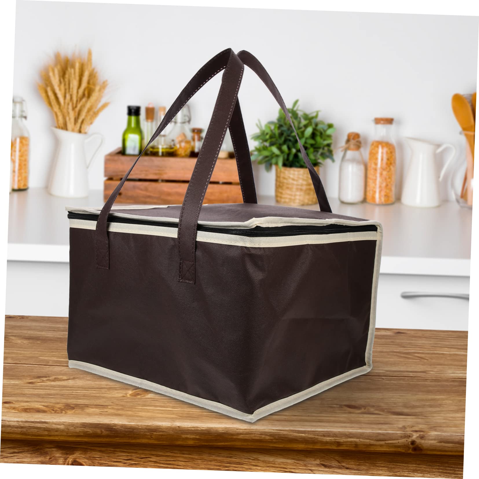 FUNOMOCYA Aluminum Insulation Insulated Grocery Food Lunch Carrier Takeaway Pizza Take-out Insulated Outdoor Insulation Food Non-woven Fabric Coffee