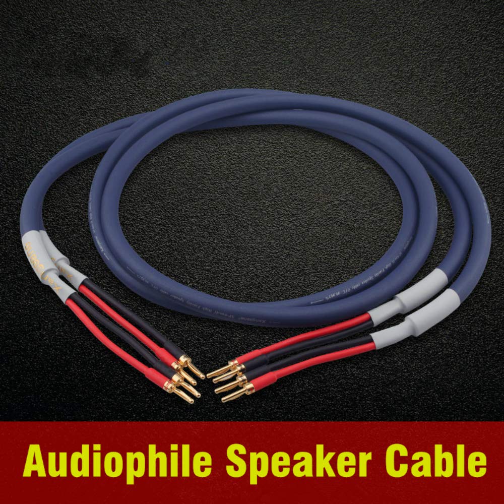 Kable głośnikowe audiofilskie HiFi beztlenowy miedziany kabel głośnikowy audio z wtyczką bananową (2 m)