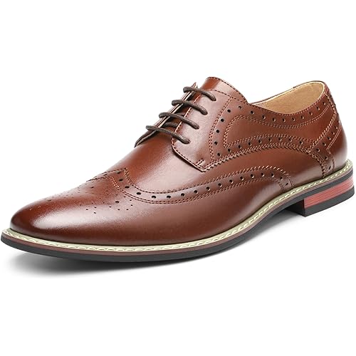 Bruno Marc Moda Italy Prince Men's Classic Modern Oxford Lace Dress Shoes