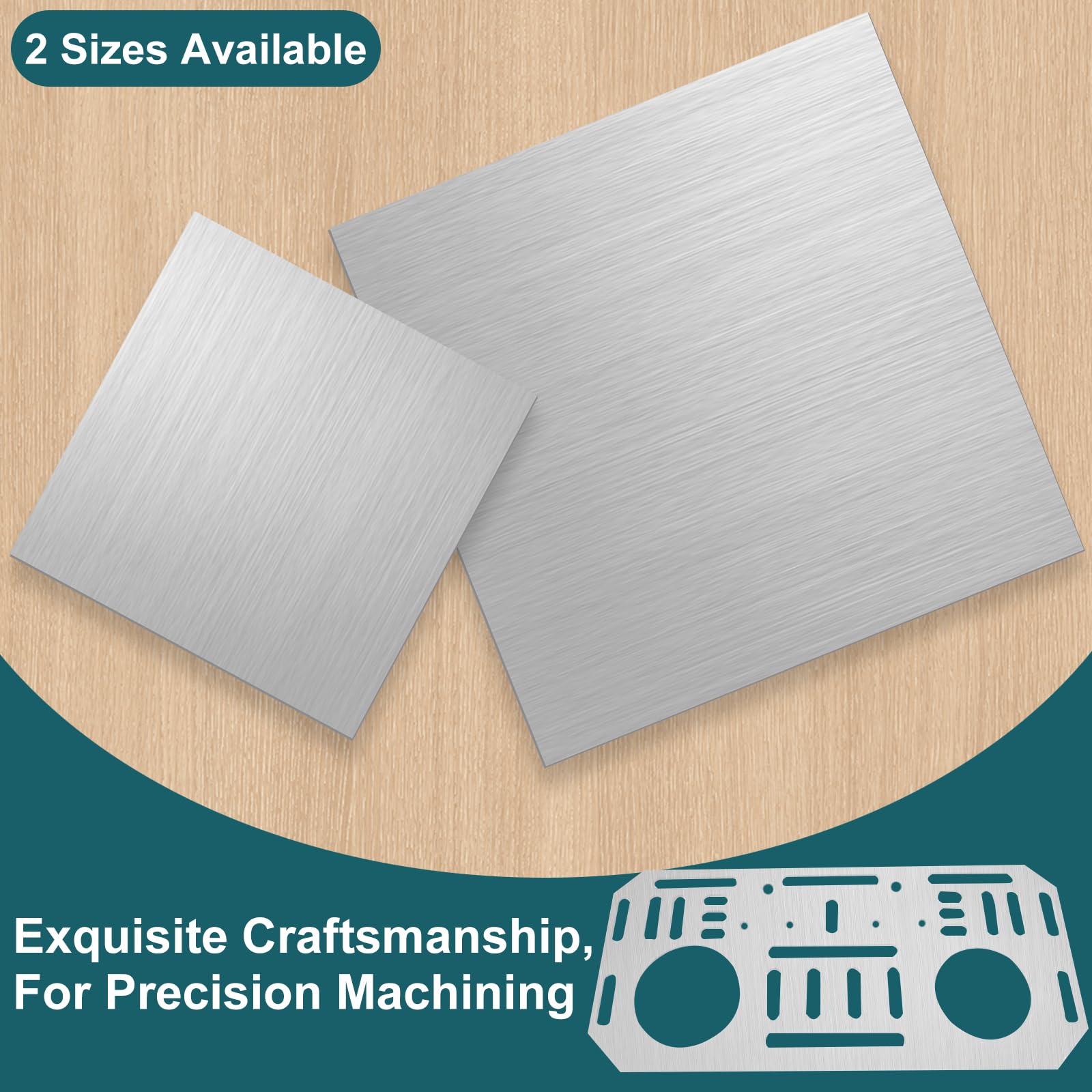 Lot de 16 plaques d'aluminium 100 x 100 x 1 mm, 150 x 150 x 0,5 mm avec film de protection, plaque en tôle d'aluminium argentée, plaque composite en aluminium argenté pour modélisme, foires, projets