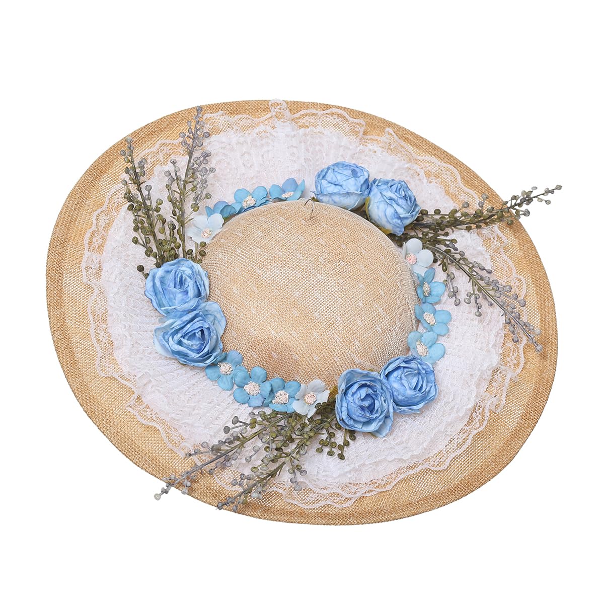 COSDREAMER Chapeau Victorien pour Femmes et Filles - Chapeau Plat Vintage à Fleurs