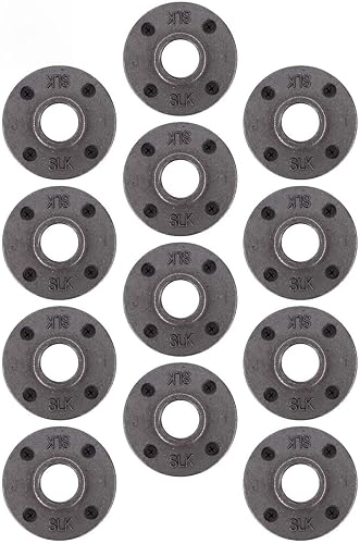 Miniatura 21 de PIPE DECOR - Brida de piso cuadrada de 1 pulgada, paquete de 4 unidades, hierro maleable, compatible con tubos de plomería de acero negro de un