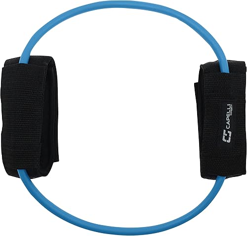 Capelli Sport Banda de resistencia al tobillo, banda de ejercicio lateral con puños ajustables, bandas de entrenamiento, azul, 28 pulgadas