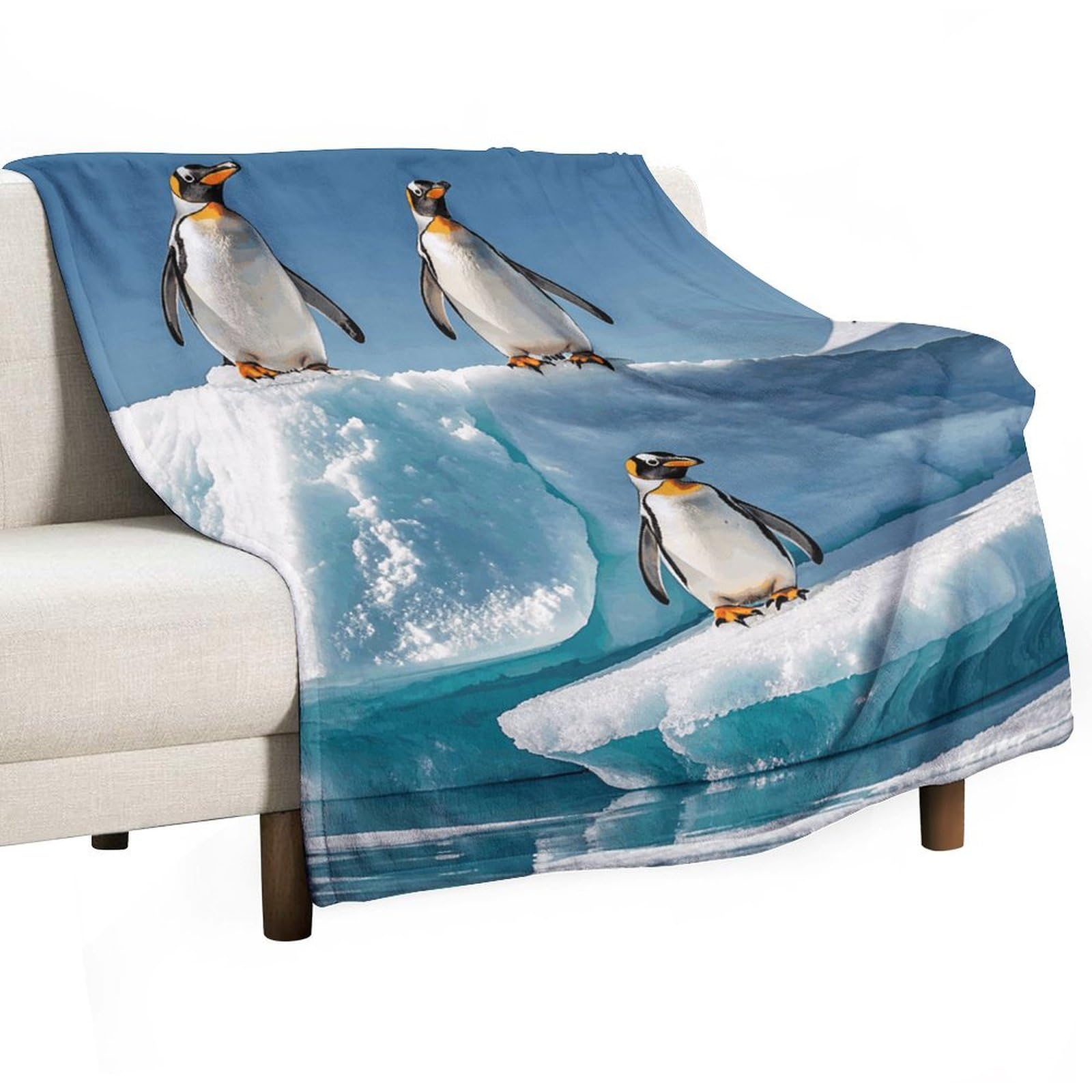 Plaid flanelle pingouin doux et chaud : le confort léger pour vos soirées