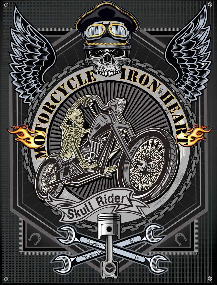 5 Ace Motorcycle Label Wall Sticker Poster|Size:12x18 inch|Multicolor