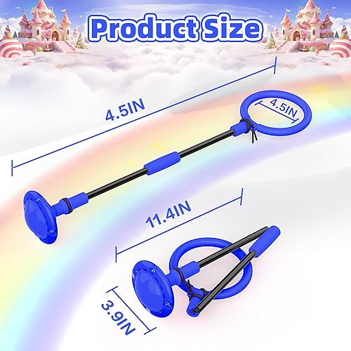 Miniatura 6 de Bola de salto de tobillo para niños, plegable y colorida rueda de salto con luz intermitente para adultos, juego para interiores y exteriores,