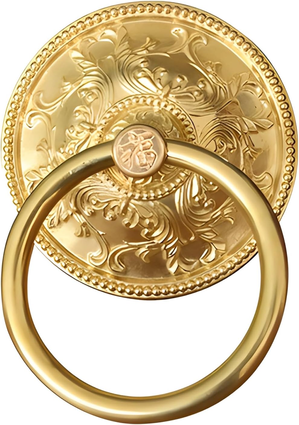 Door Knocker Decoration Brass Door Knockers, Antique Door Knocker and Front Door Ring Pull Handle, Easy to Assemble(Gold1,19.5cm/7.67in)