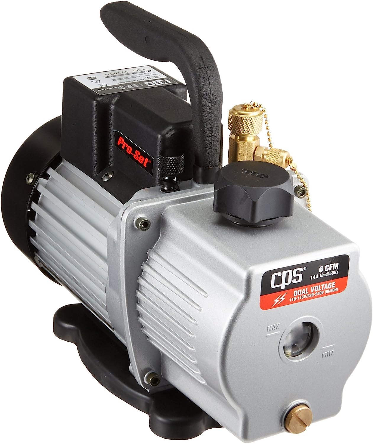 CPS VP6D Premium Series 6 Cfm Two-Stage, Dual Voltage (115 / 230V), W/Gas Ballast Valve COO: China