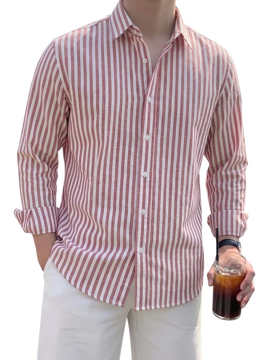 Men's Premium Striped Casual Shirt|Regular Fit Full Sleeve Shirt-picture-34
