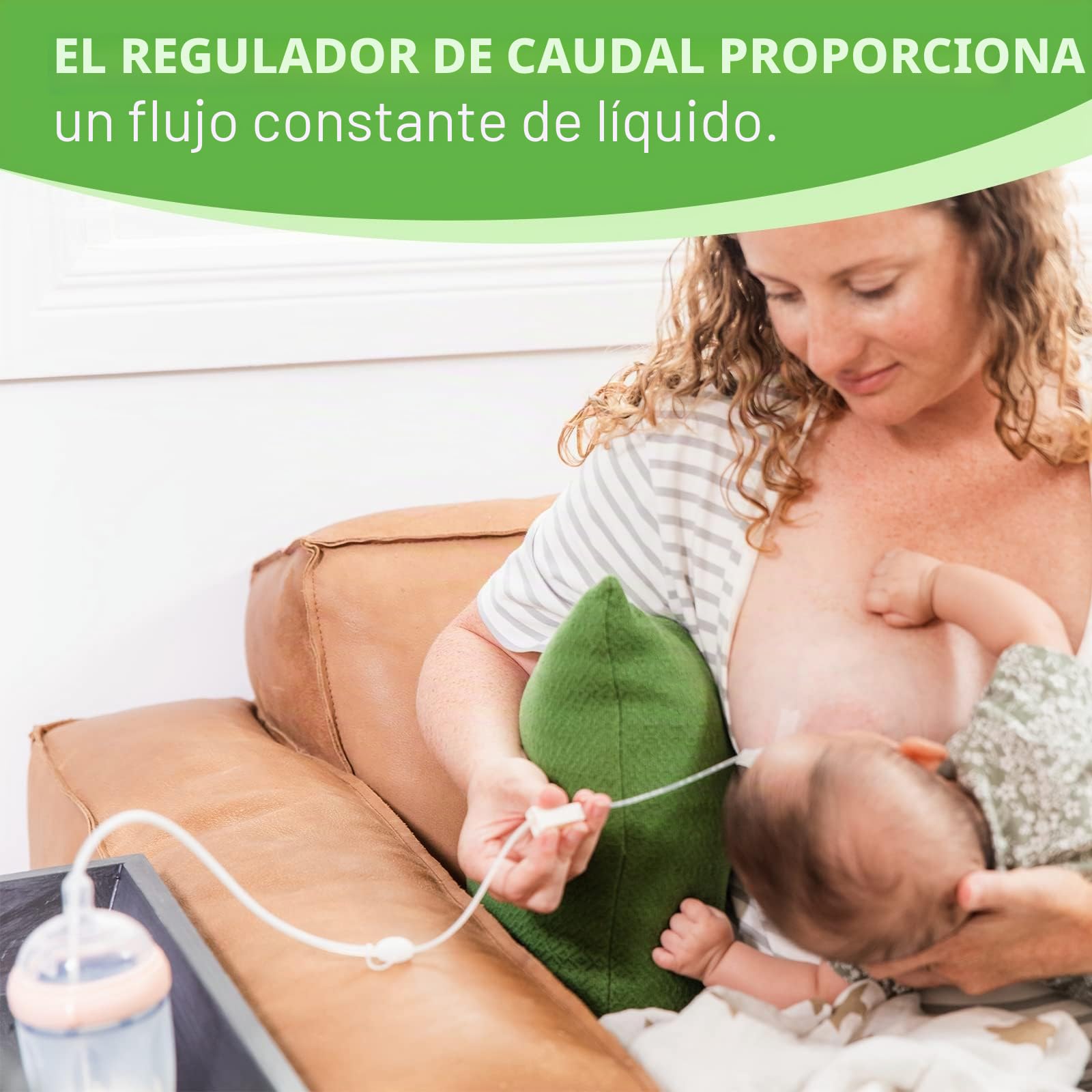 Relactador Lactancia de Silicona para Bebés – Alimentador Materno con Control de Flujo – Sistema de Relactación para Alimentación Complementaria – Estimula la Succión y Producción de Leche – Haakaa