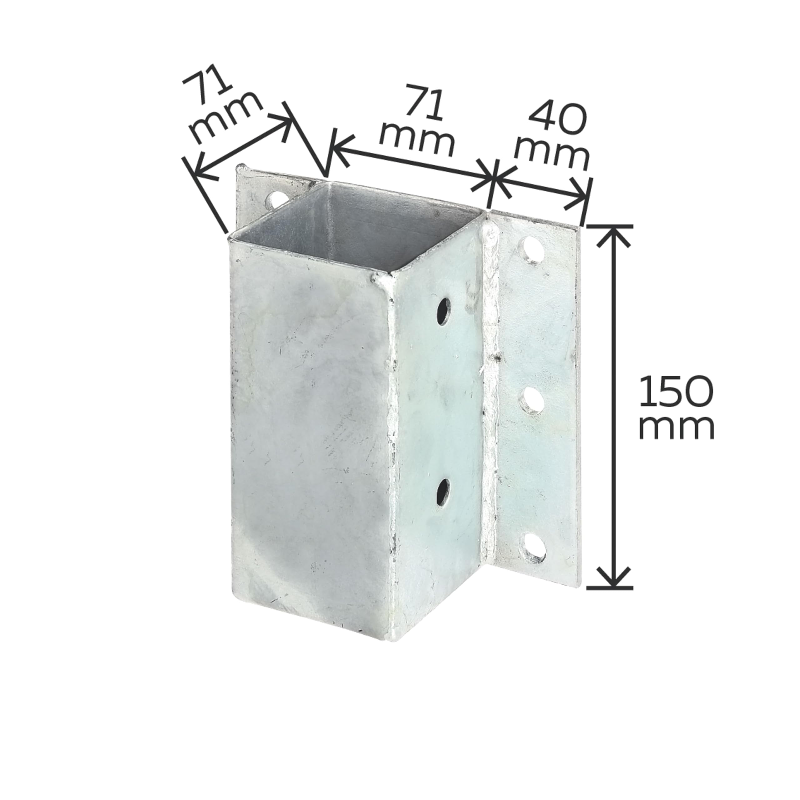 Alberts U-Pfostenträger,  Set, 2 St. , Feuerverzinkt, Lichte Breite 101 Mm Laenge Betonanker 400 Mm