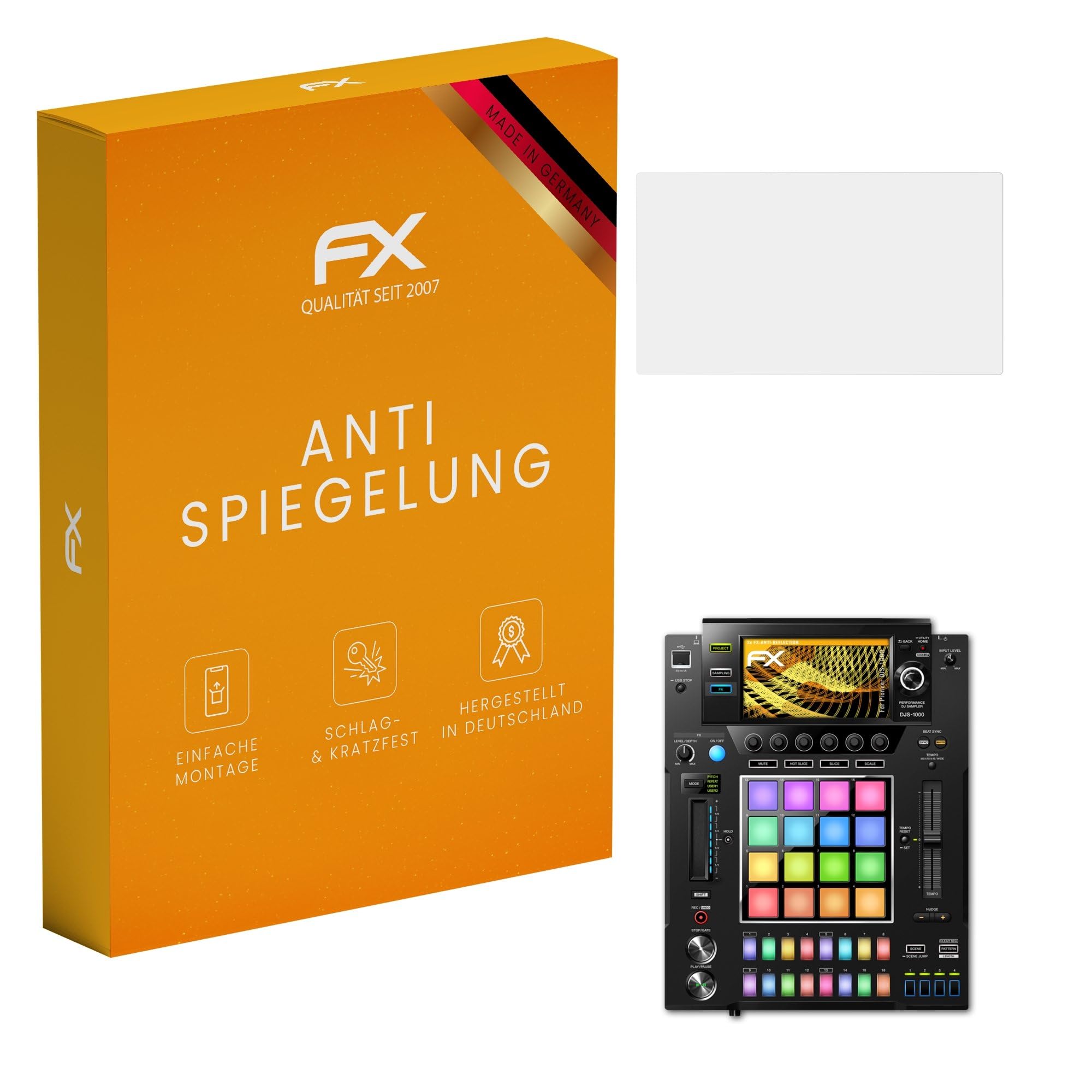 atFoliX Screen Protector compatible with Pioneer DJS-1000 Screen Protection Film, anti-reflective and shock-absorbing FX Protector Film (3X)