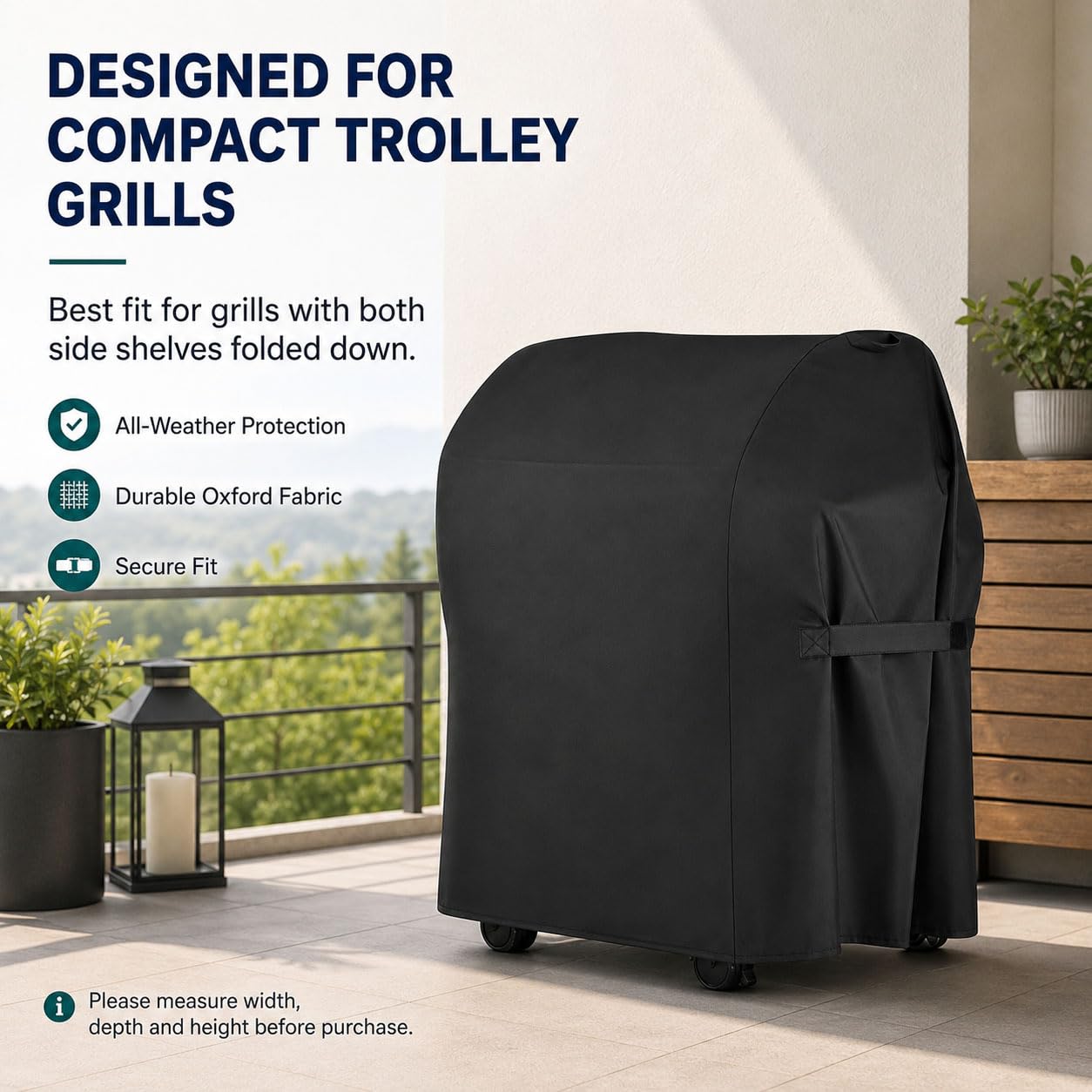 Copertura Barbecue per Bistro PRO 25302161 2026+ | Esterno Copri Barbecue Con Carrello |210D Impermeabile Anti Polvere | con 2 Maniglie e Coulisse Regolabile Chiusura a Strappo