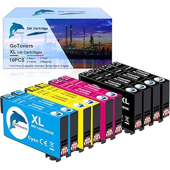 GoToners XL Druckerpatronen Kompatibel f r Epson 405 / 405XL Patronen f r Workforce Pro WF-4820 WF-3820 WF-4830 WF-3825 WF-4825 WF-7840 WF-7830 WF-7835 Drucker 4 Schwarz 2 Cyan 2 Magenta 2 Gelb